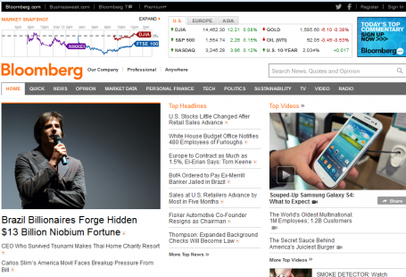 Bloomberg Website - Talking Biz News