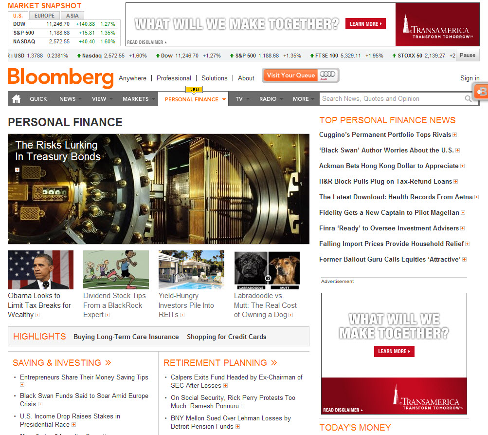 Bloomberg.com Launches Personal Finance Section - Talking Biz News