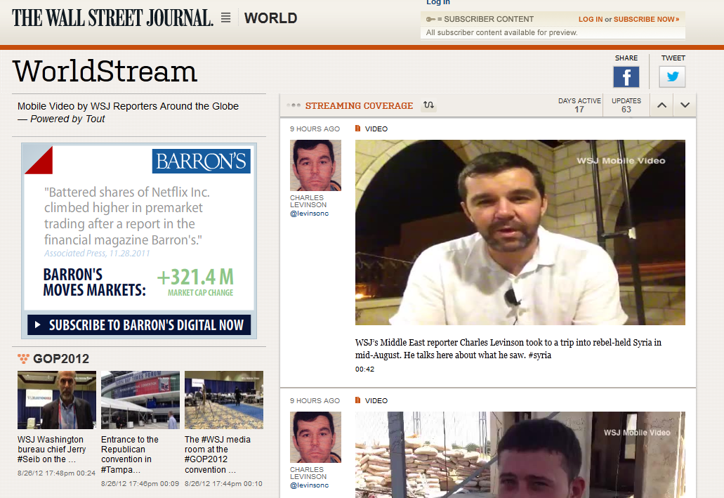 WSJ launches Worldstream - Talking Biz News