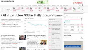 WSJ markets page